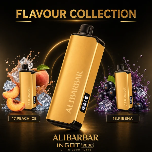 ALIBARBAR INGOT 9000 - 9000 Puffs Disposable Vape - Peach Ice, Ribena