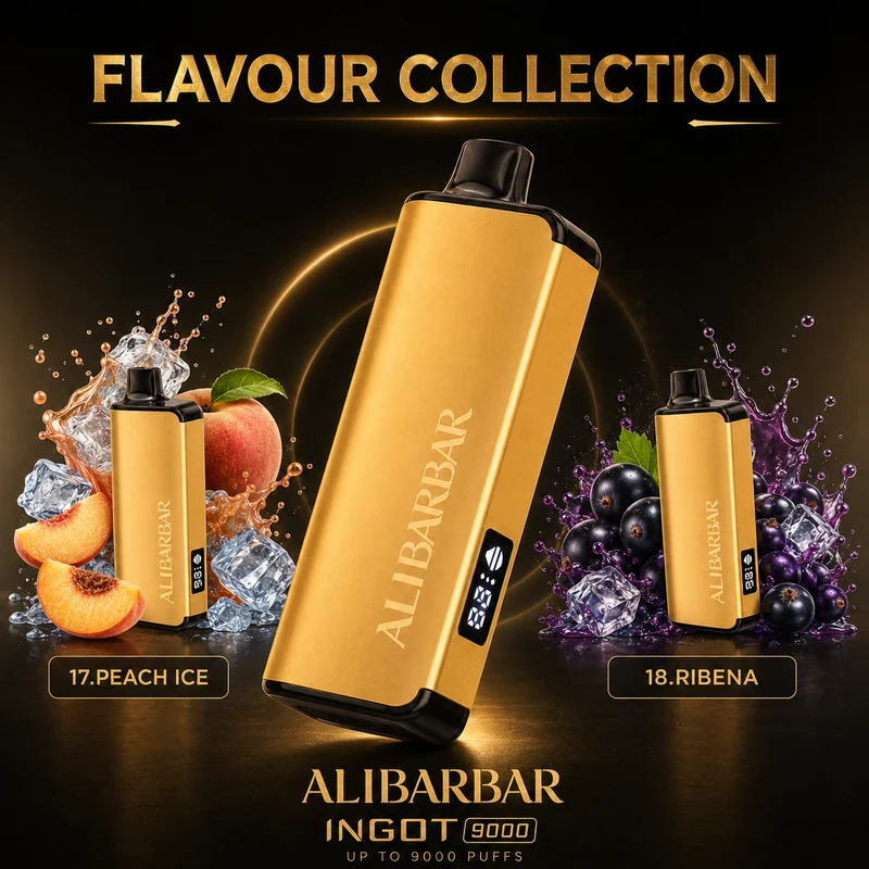 ALIBARBAR INGOT 9000 - 9000 Puffs Disposable Vape - Peach Ice, Ribena